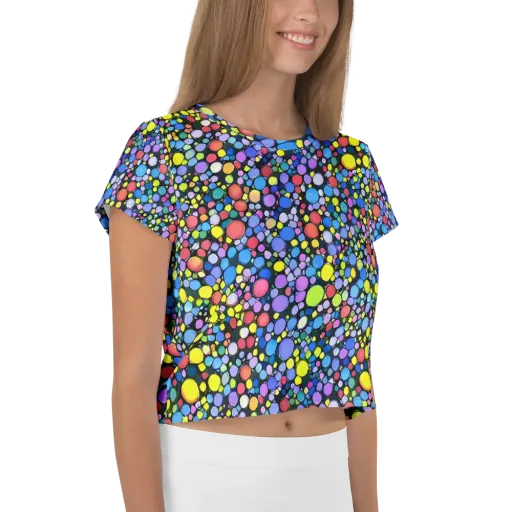 Vivid Cellscape on a Crop Tee