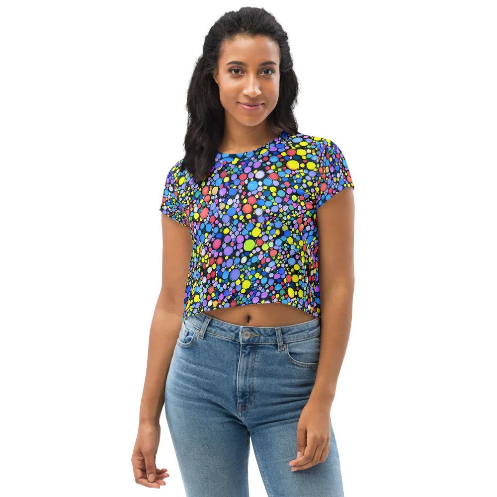 Vivid Cellscape on Crop Tee — Front