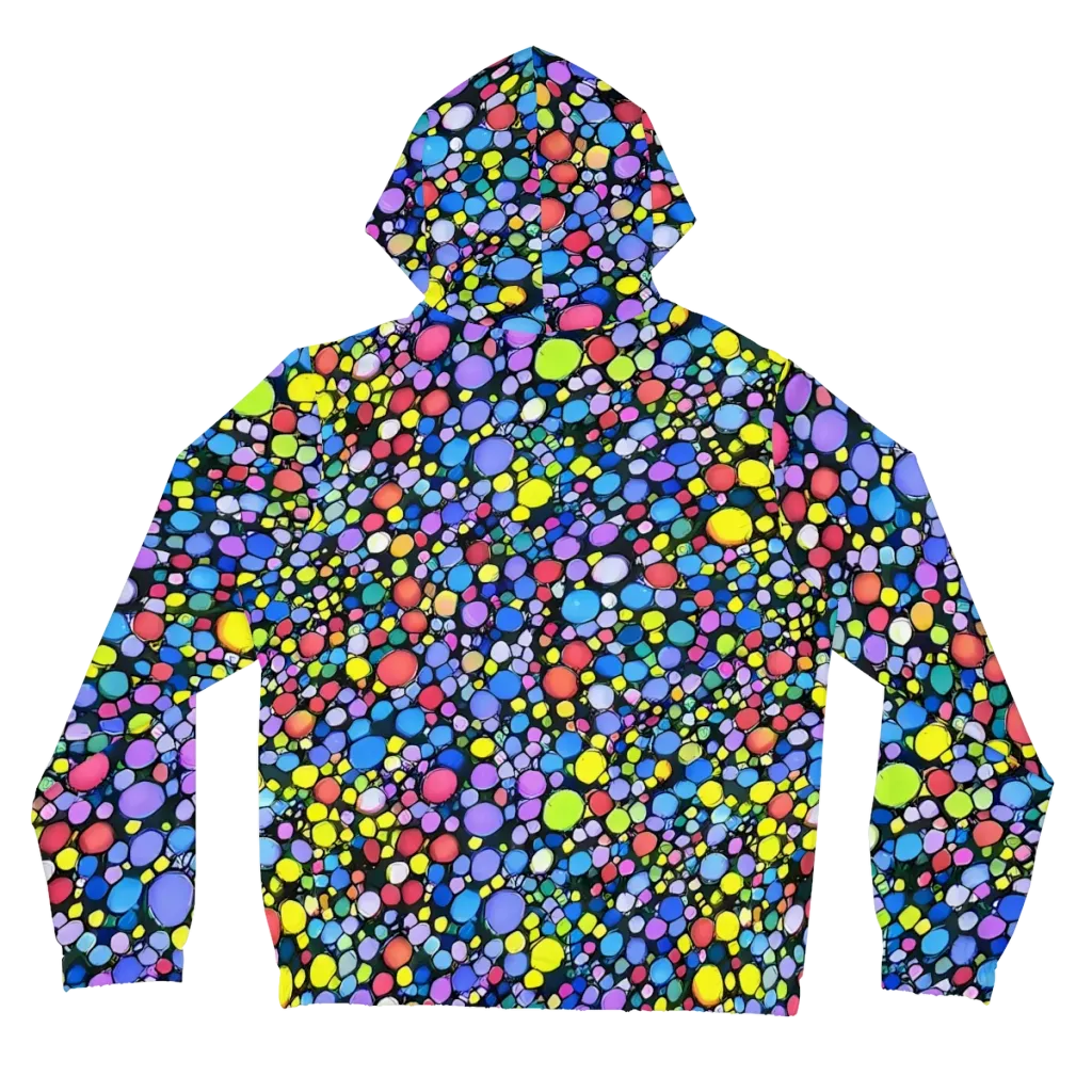 Vivid Cellscape on Women's Full-Zip Hoodie — Back