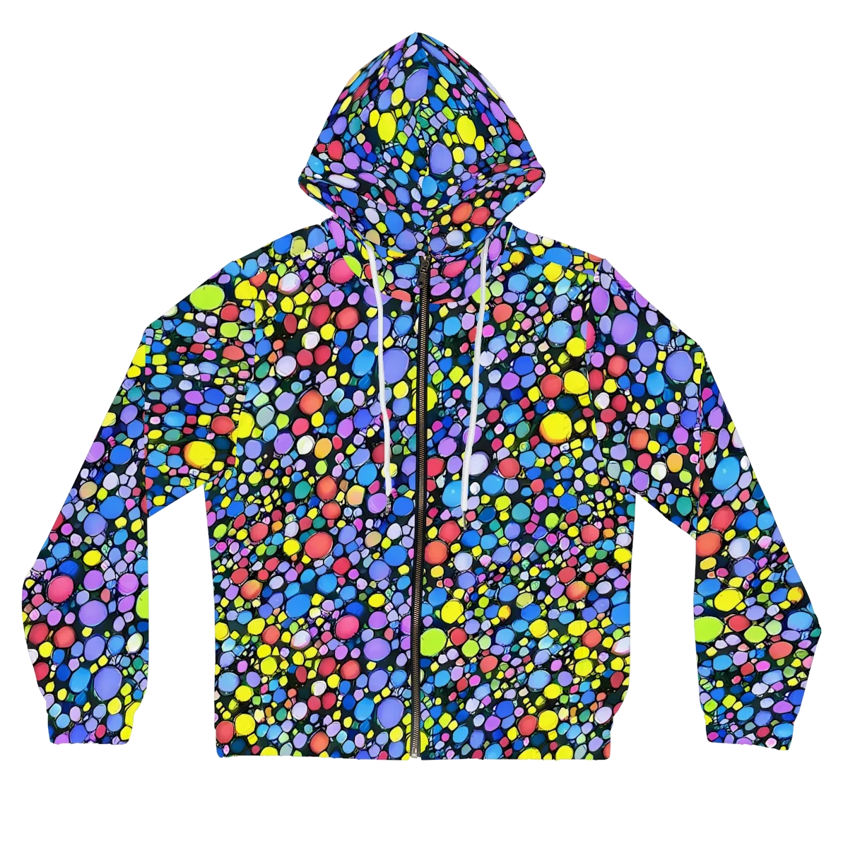 Vivid Cellscape on Women's Full-Zip Hoodie — Front