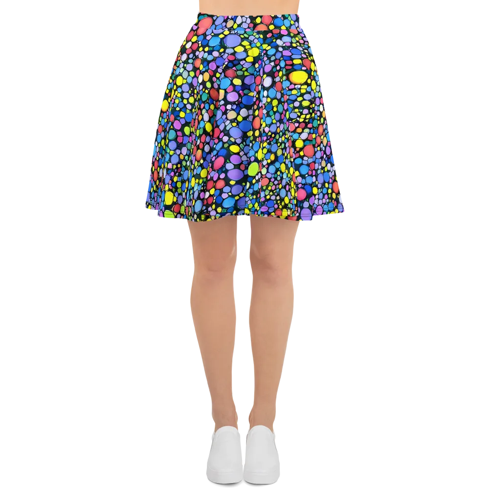 Vivid Cellscape on Skater Skirt — Front