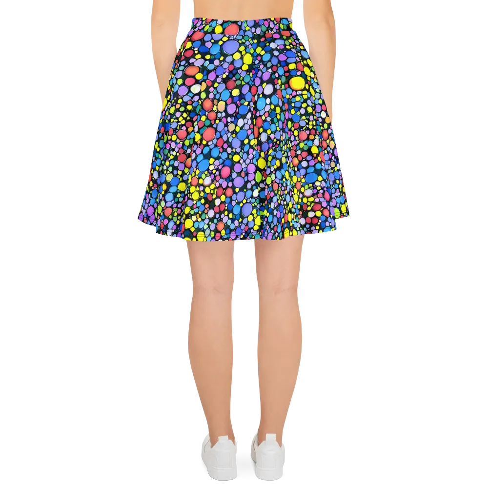 Vivid Cellscape on Skater Skirt — Back