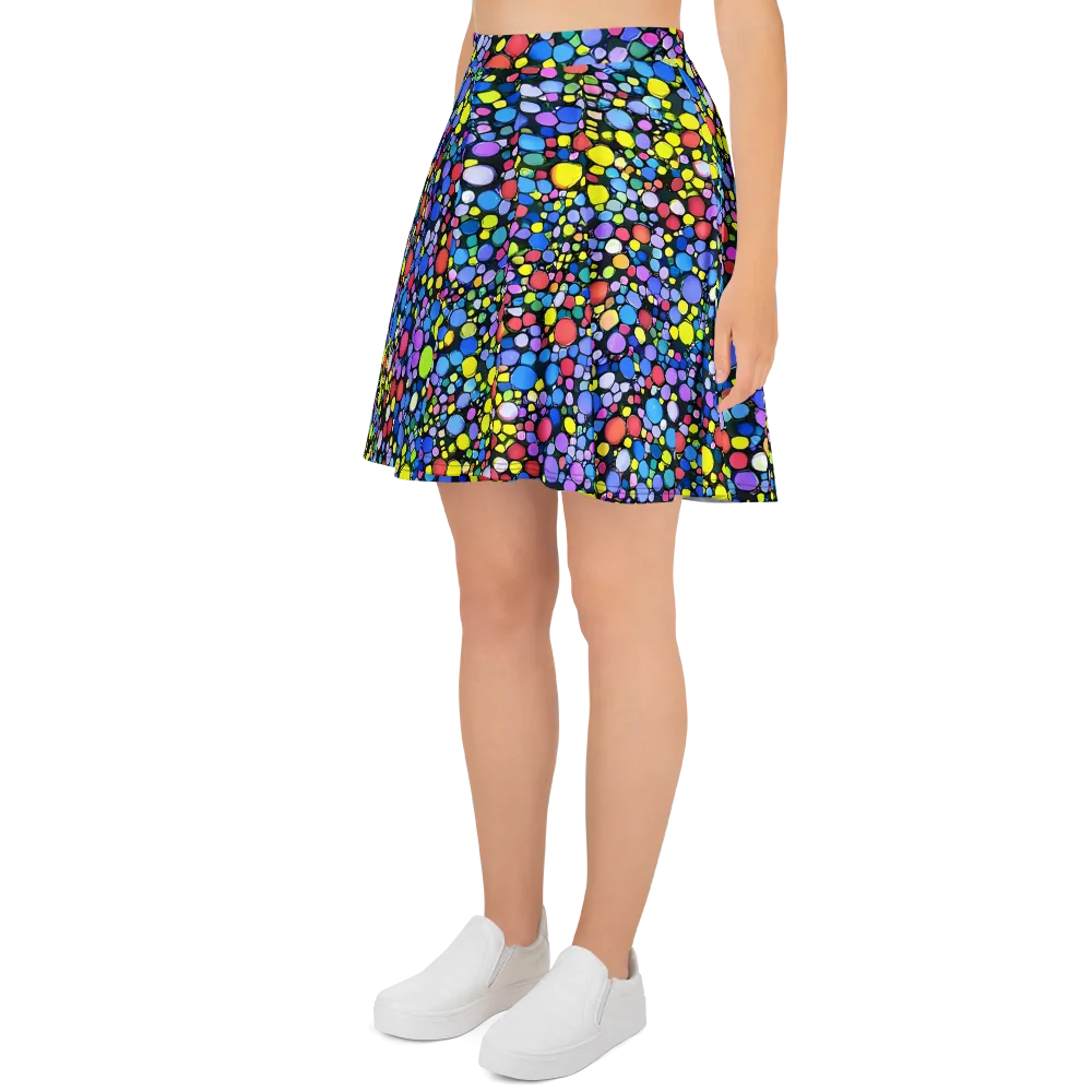 Vivid Cellscape on Skater Skirt — Left