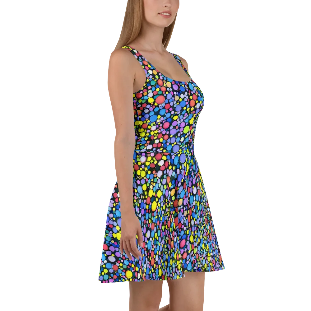 Vivid Cellscape on Skater Dress — Right