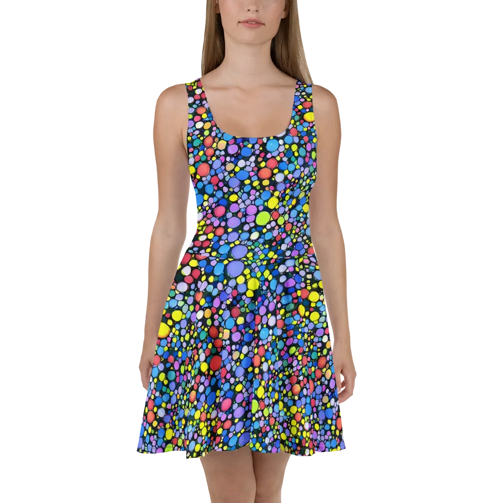 Vivid Cellscape on Skater Dress — Front