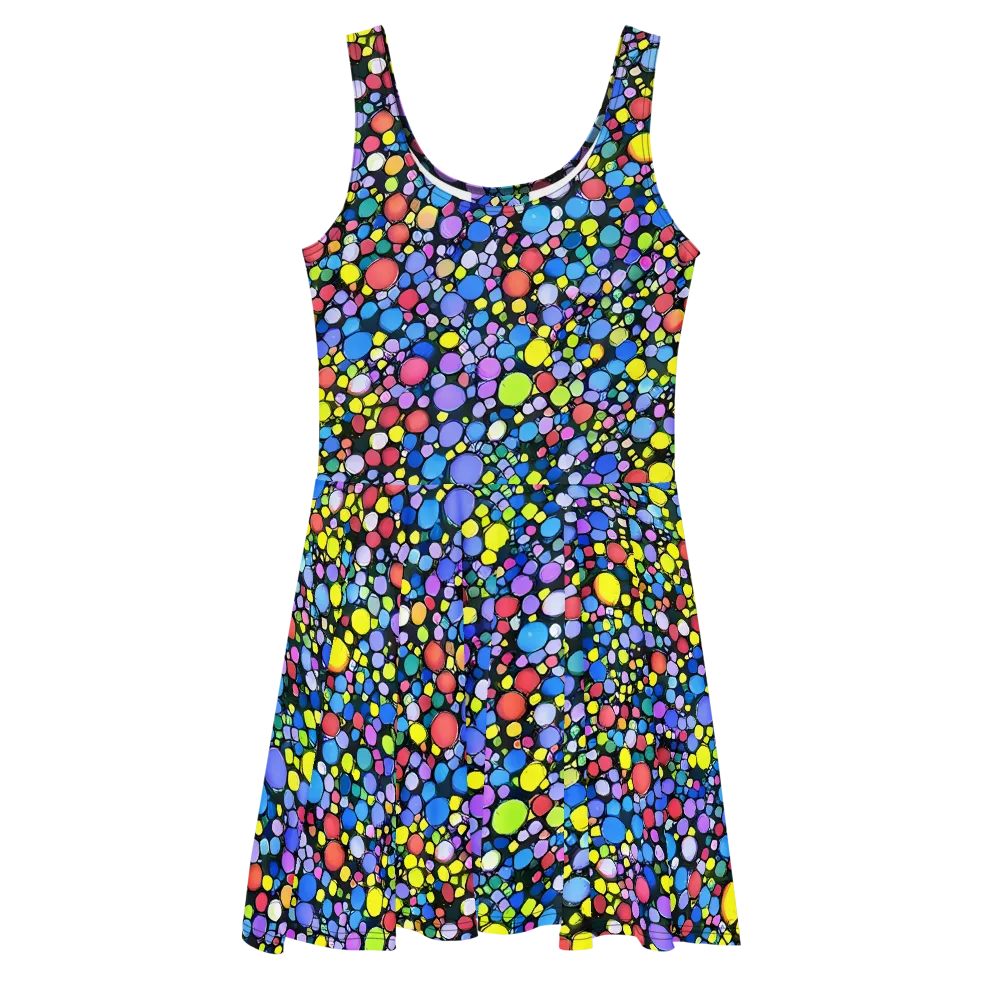 Vivid Cellscape on Skater Dress — Front