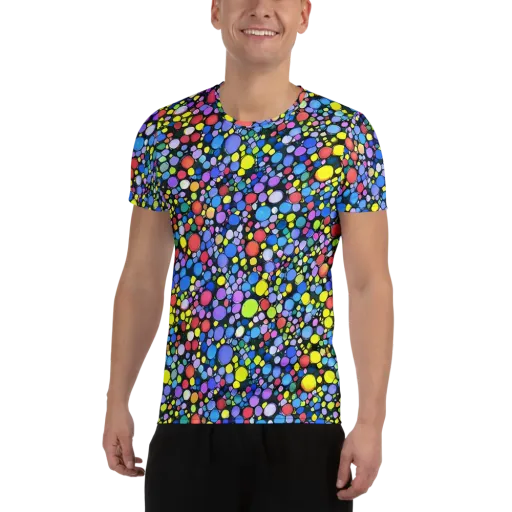 Vivid Cellscape on a Men's Athletic T-Shirt