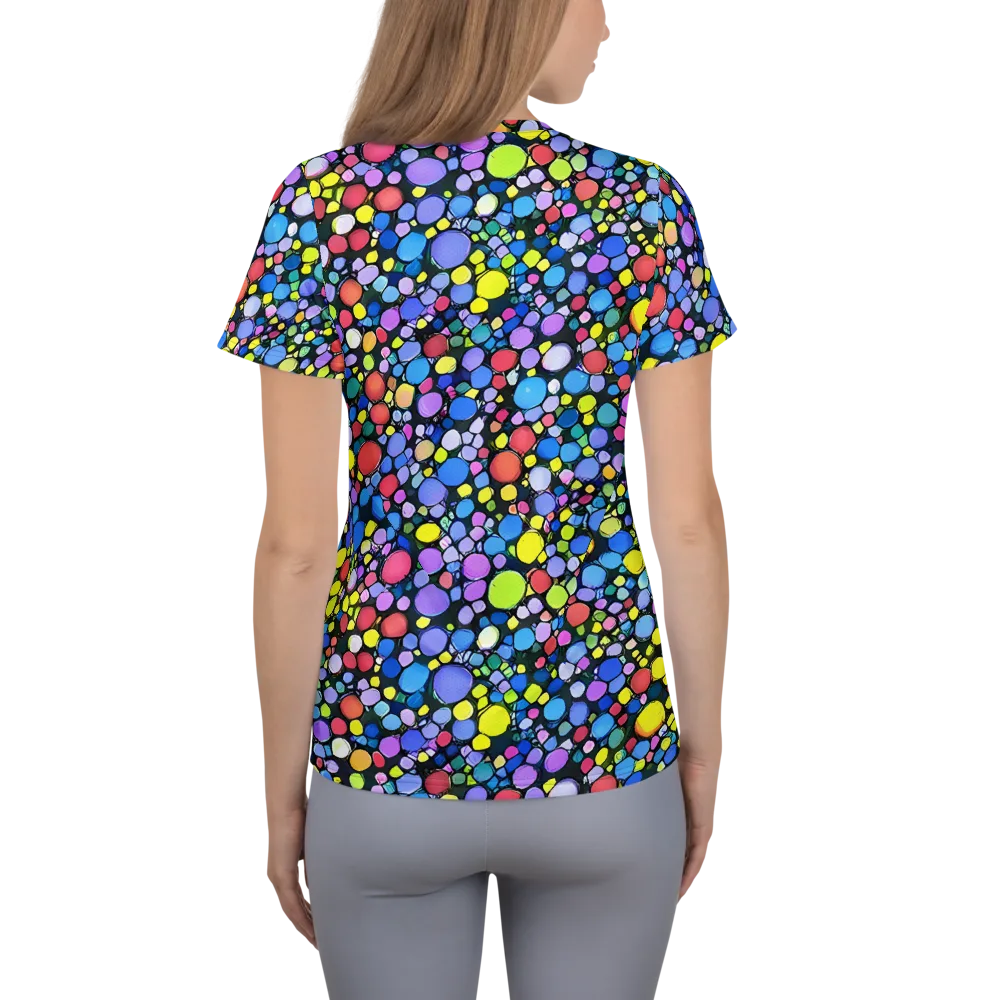 Vivid Cellscape on Women's Athletic T-Shirt — Back