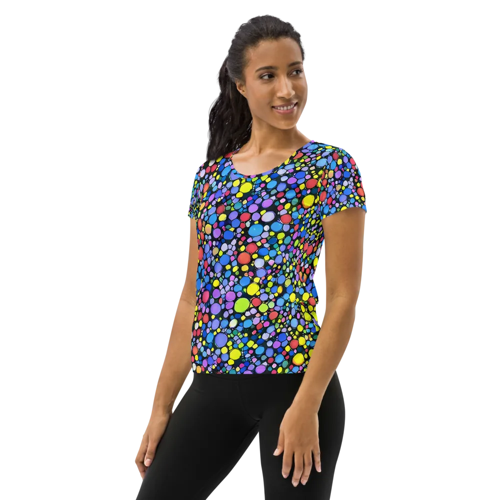 Vivid Cellscape on Women's Athletic T-Shirt — Left