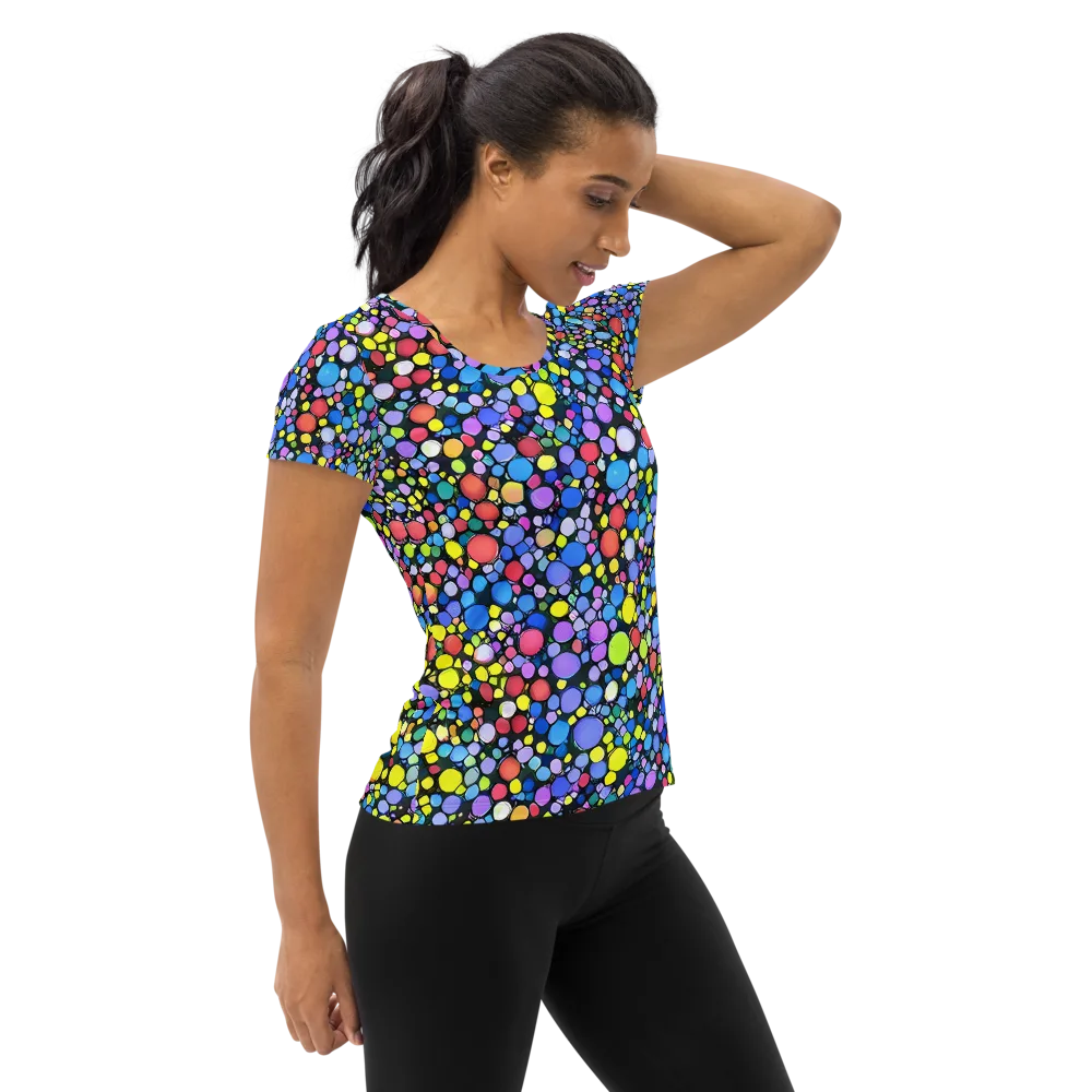 Vivid Cellscape on Women's Athletic T-Shirt — Right