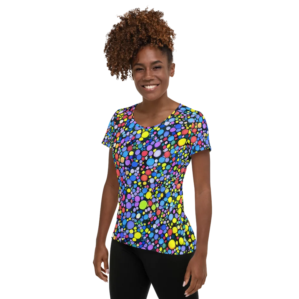 Vivid Cellscape on Women's Athletic T-Shirt — Left