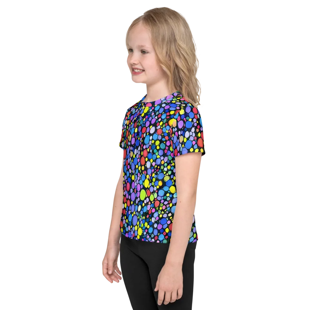 Vivid Cellscape on Kids Crew Neck T-Shirt — Left