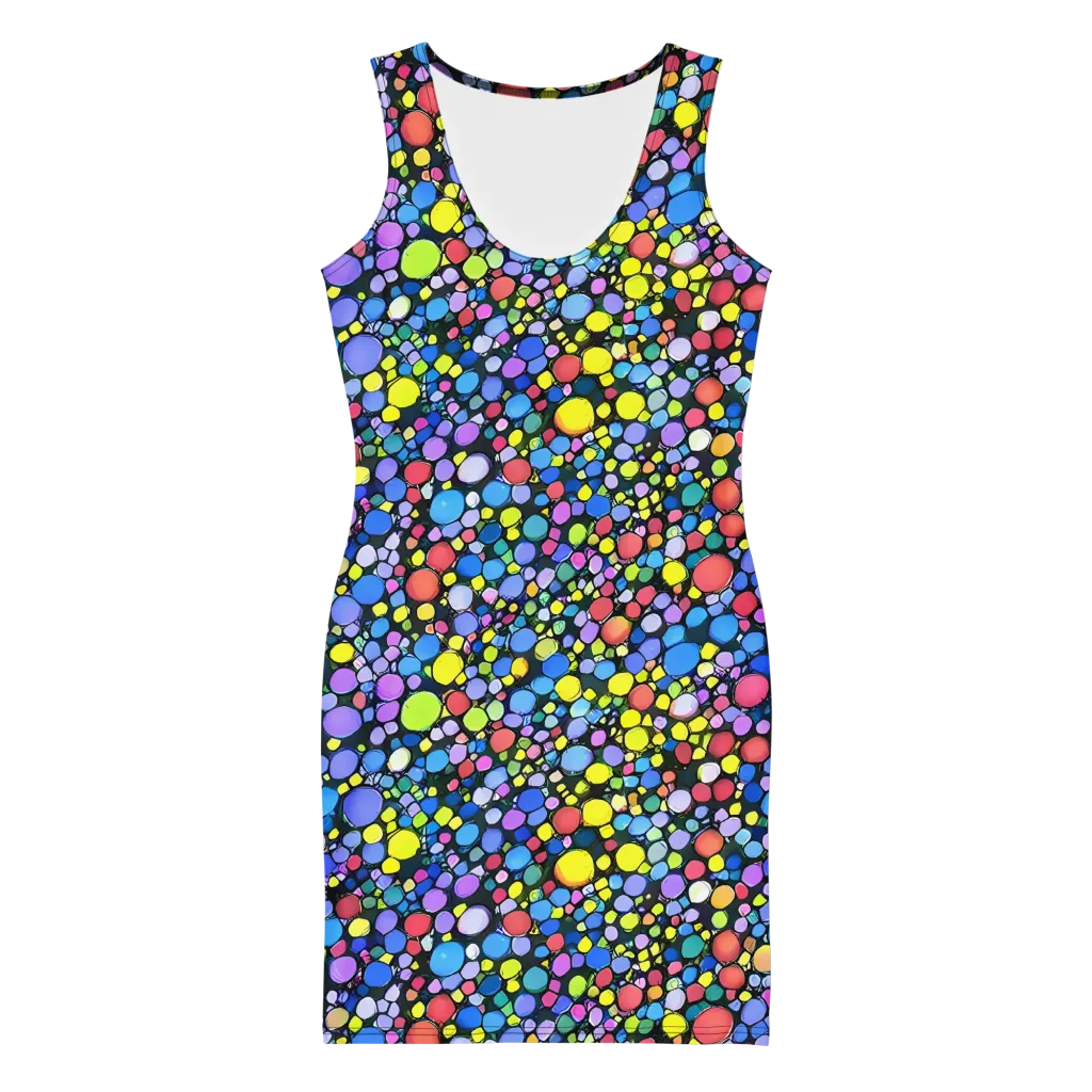 Vivid Cellscape on Bodycon Dress — Front