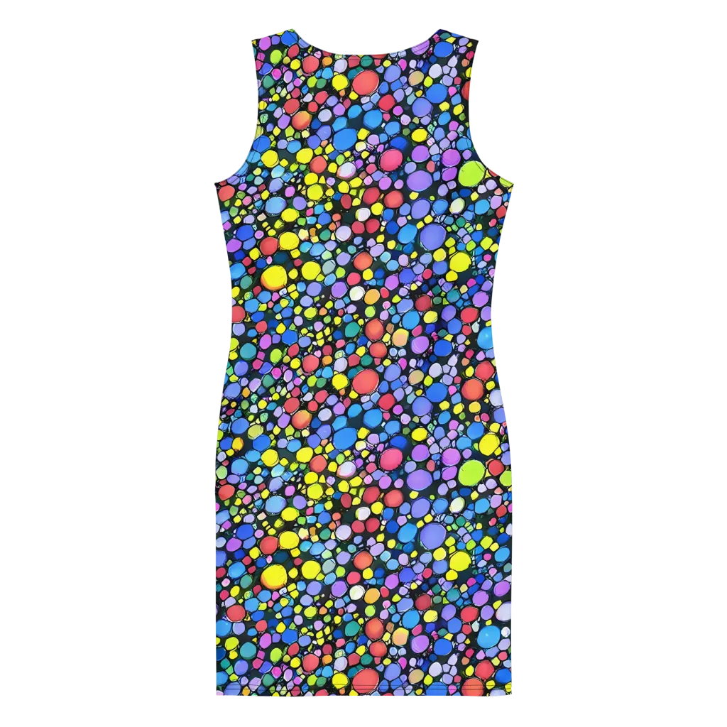 Vivid Cellscape on Bodycon Dress — Back