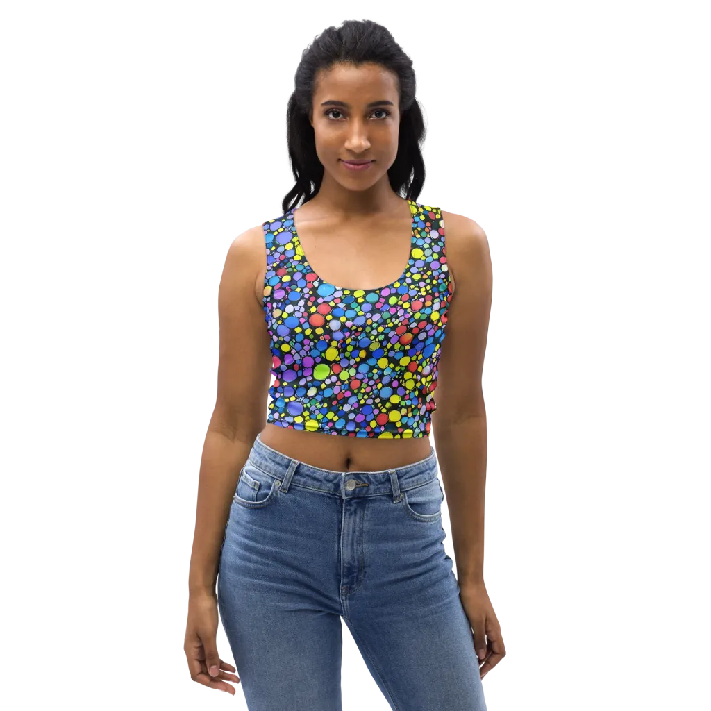 Vivid Cellscape on Crop Top — Front