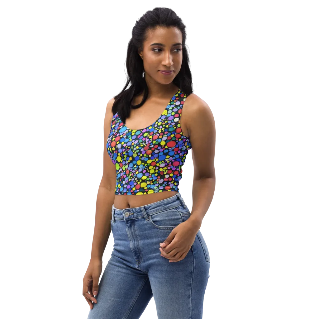 Vivid Cellscape on Crop Top — Left Front