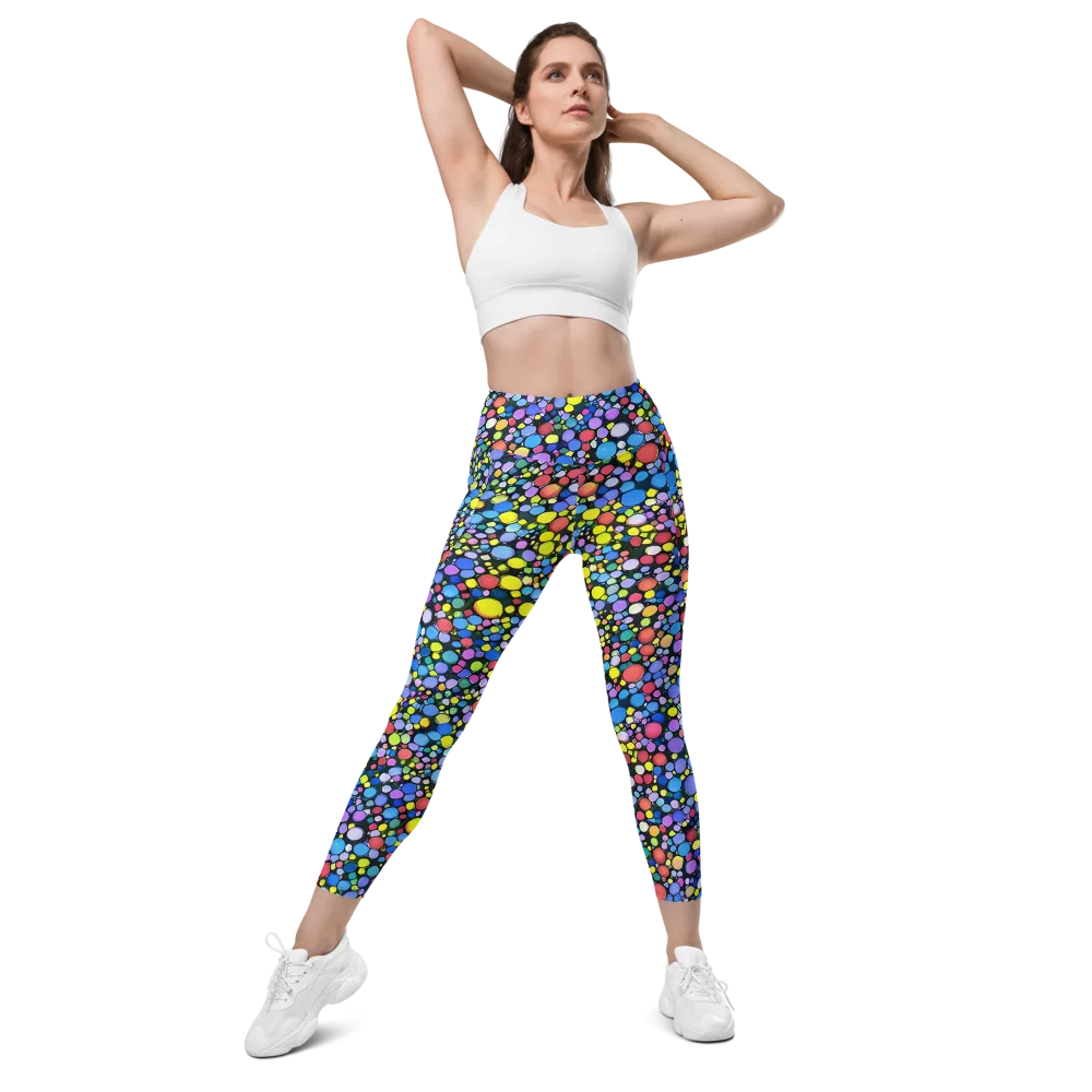 Vivid Cellscape on Leggings with Pockets — Front