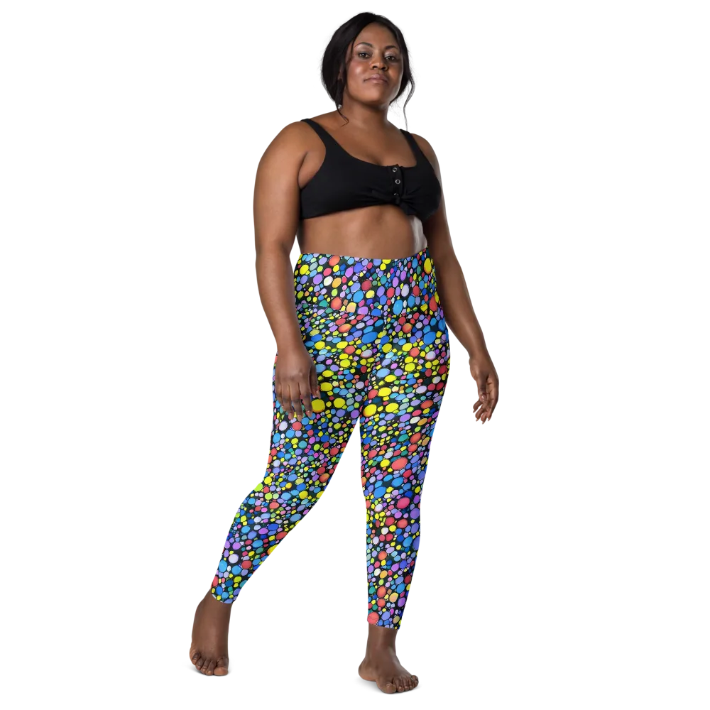 Vivid Cellscape on Leggings with Pockets — Front