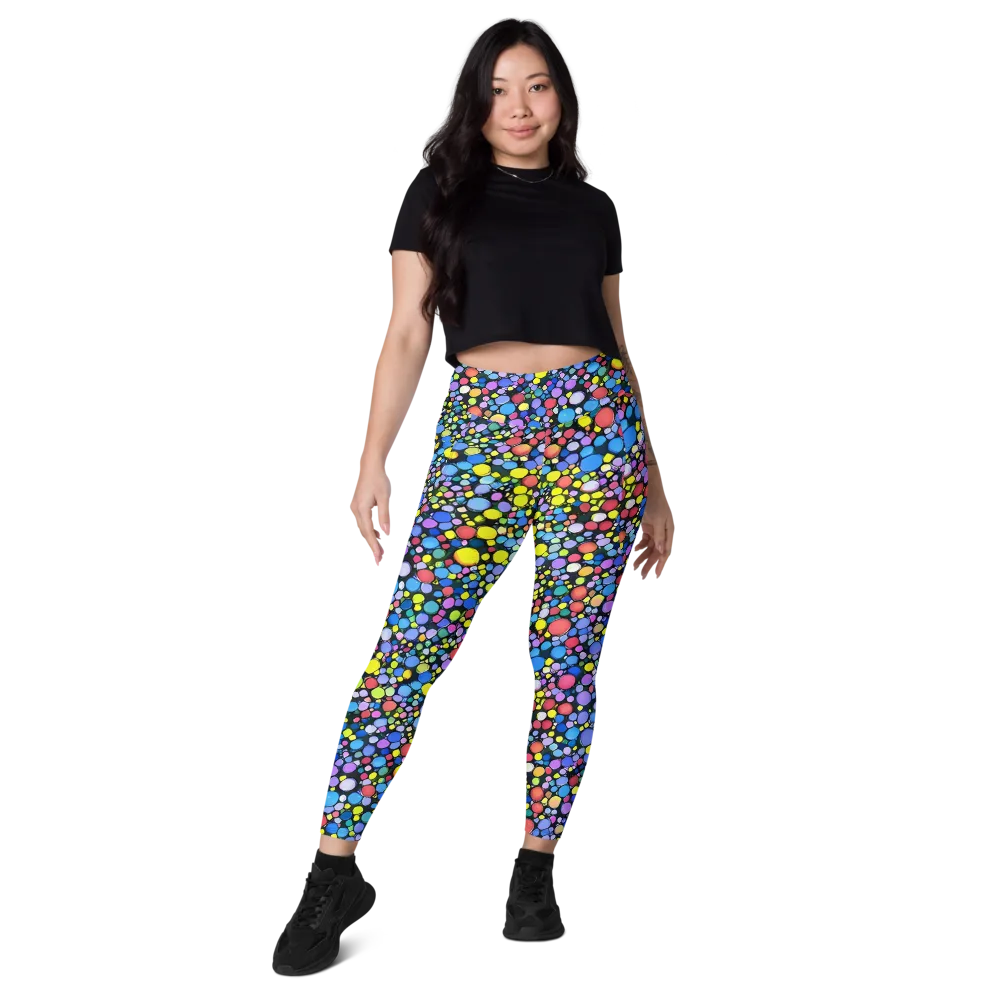 Vivid Cellscape on Leggings with Pockets — Front