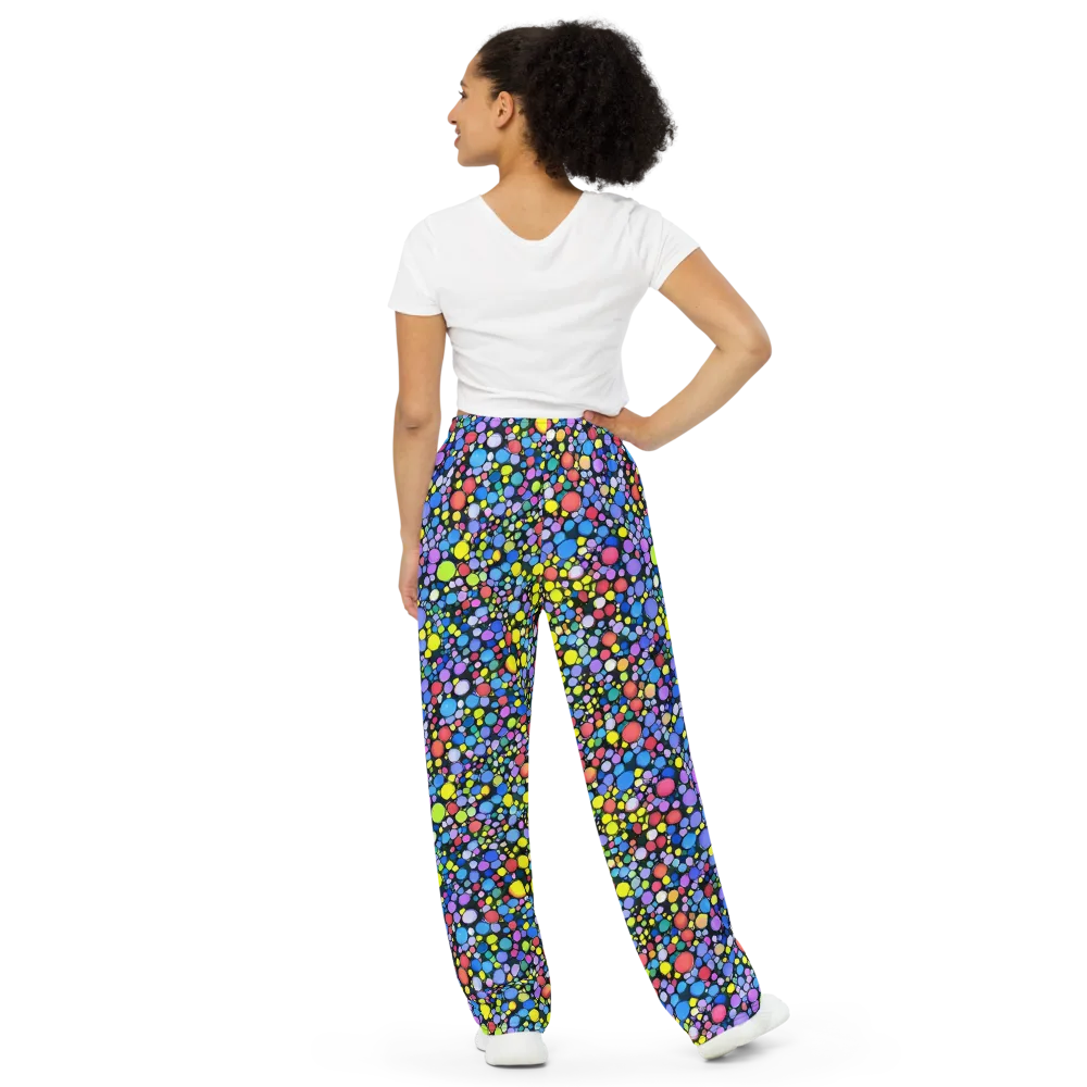 Vivid Cellscape on Wide-Leg Pants — Back