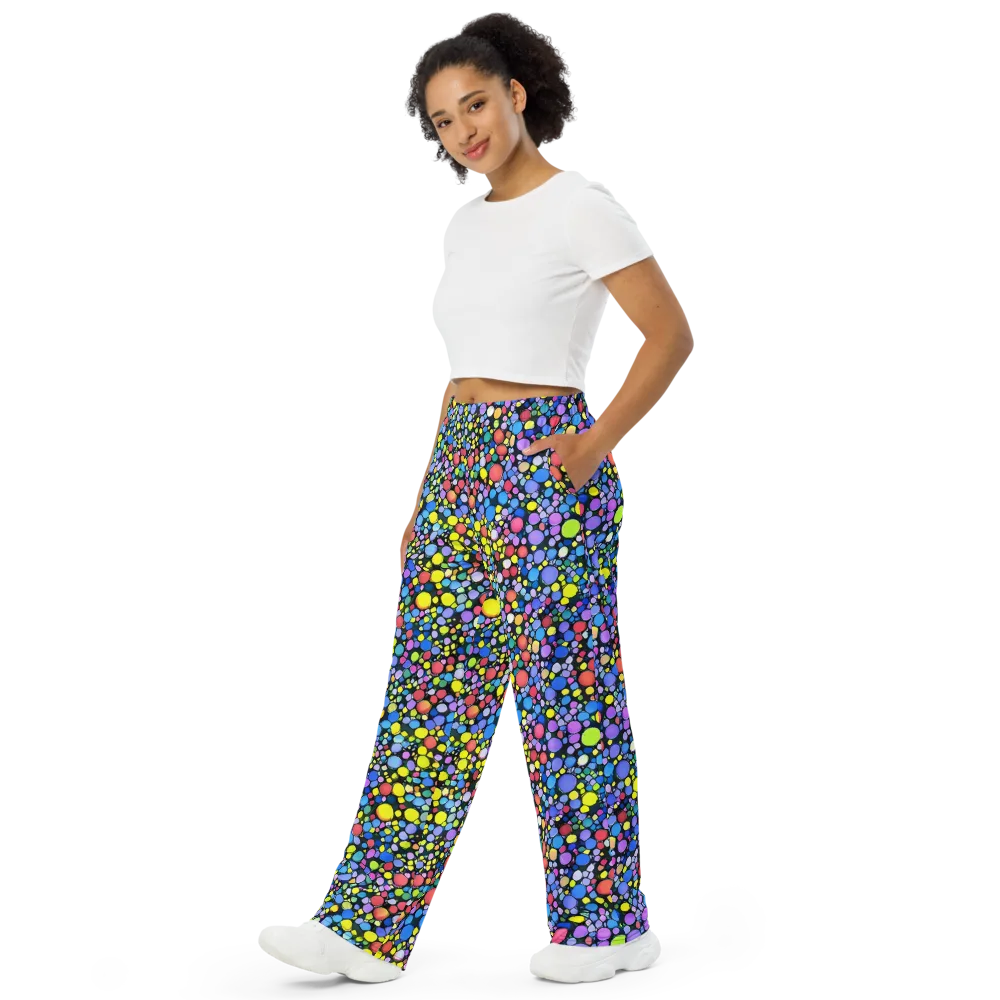 Vivid Cellscape on Wide-Leg Pants — Left Front