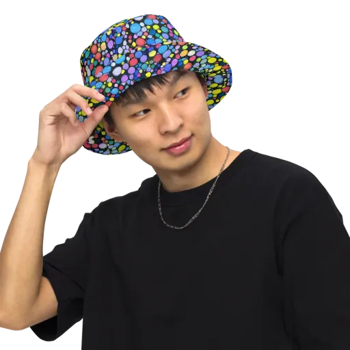 Vivid Cellscape on a Reversible Bucket Hat