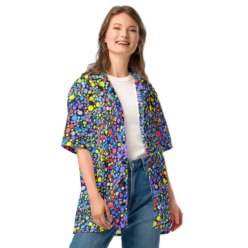 Vivid Cellscape on Button Shirt — Front