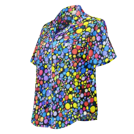 Vivid Cellscape on a Women's Short Sleeve Pajama Top