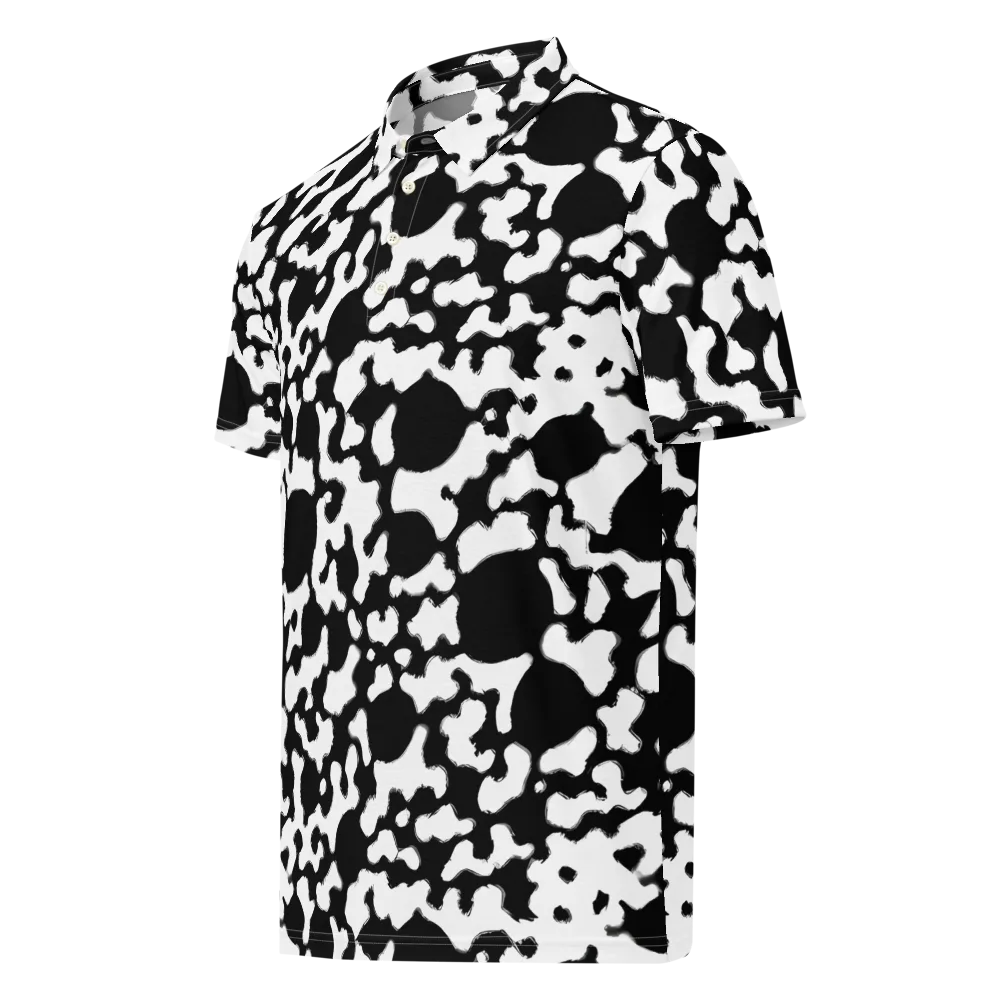 Inkblot Current on Men's Slim Fit Polo Shirt — Left Front