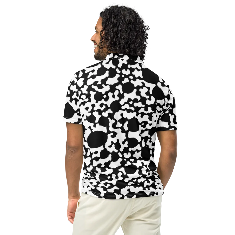 Inkblot Current on Men's Slim Fit Polo Shirt — Back