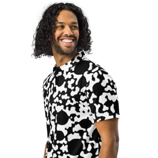 Inkblot Current on a Men's Slim Fit Polo Shirt