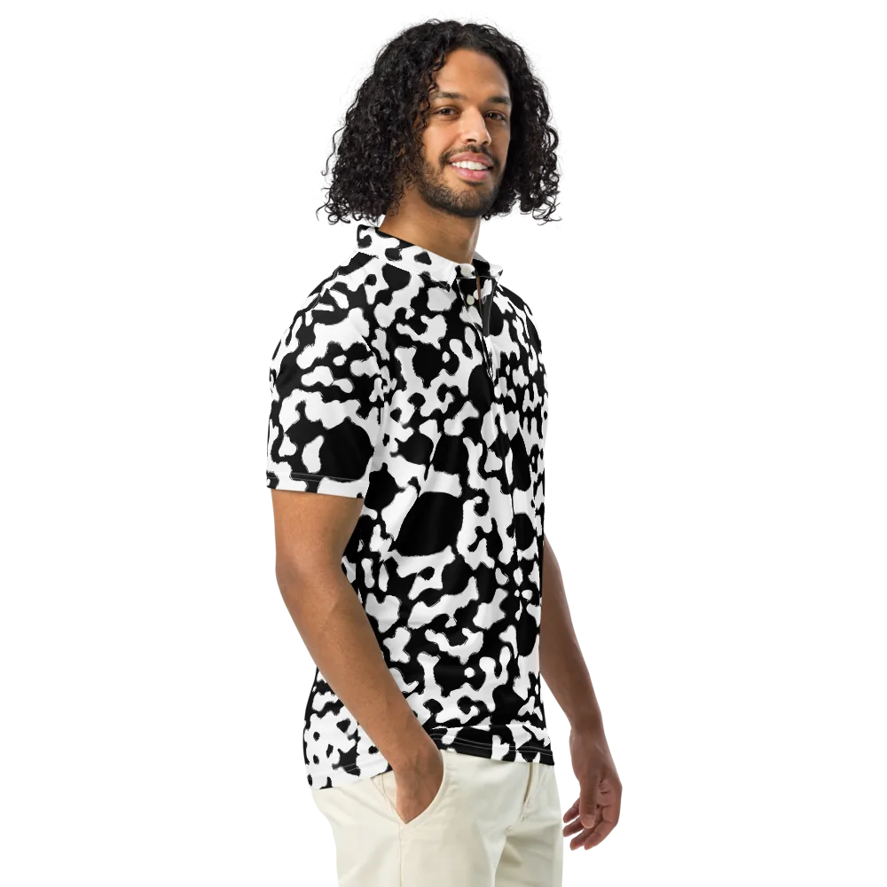 Inkblot Current on Men's Slim Fit Polo Shirt — Right Front