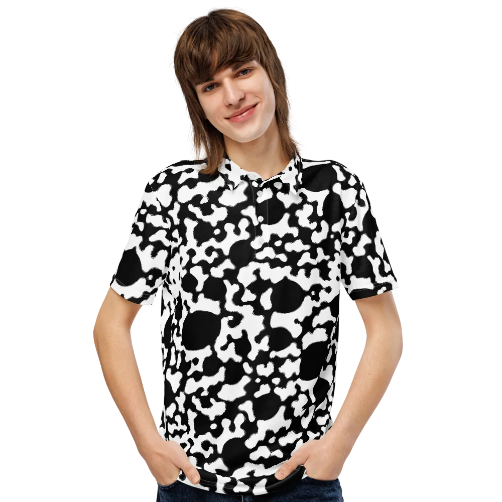 Inkblot Current on Men's Slim Fit Polo Shirt — Front