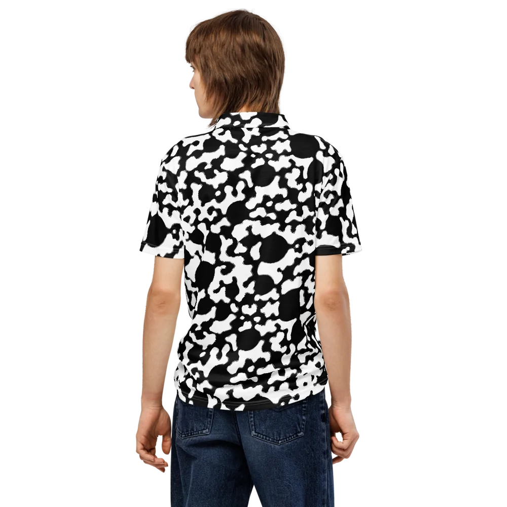 Inkblot Current on Men's Slim Fit Polo Shirt — Back