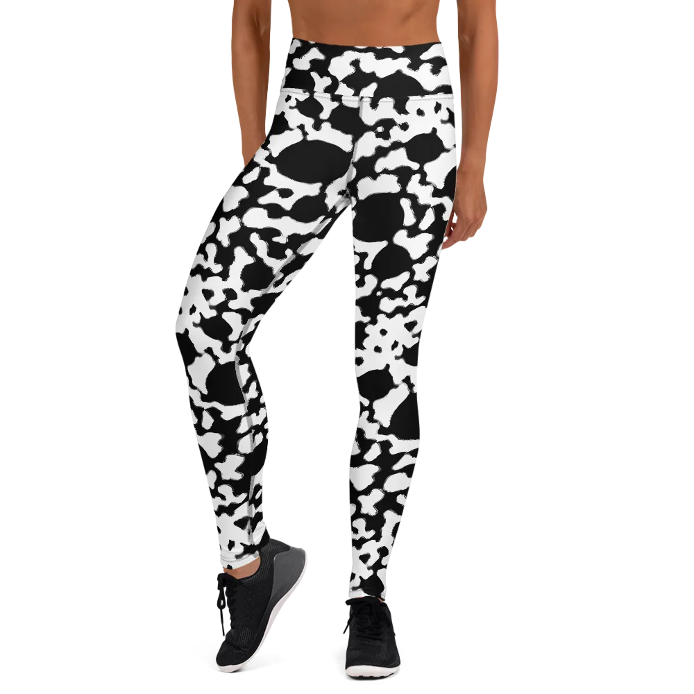 Inkblot Current on Yoga Leggings — Front