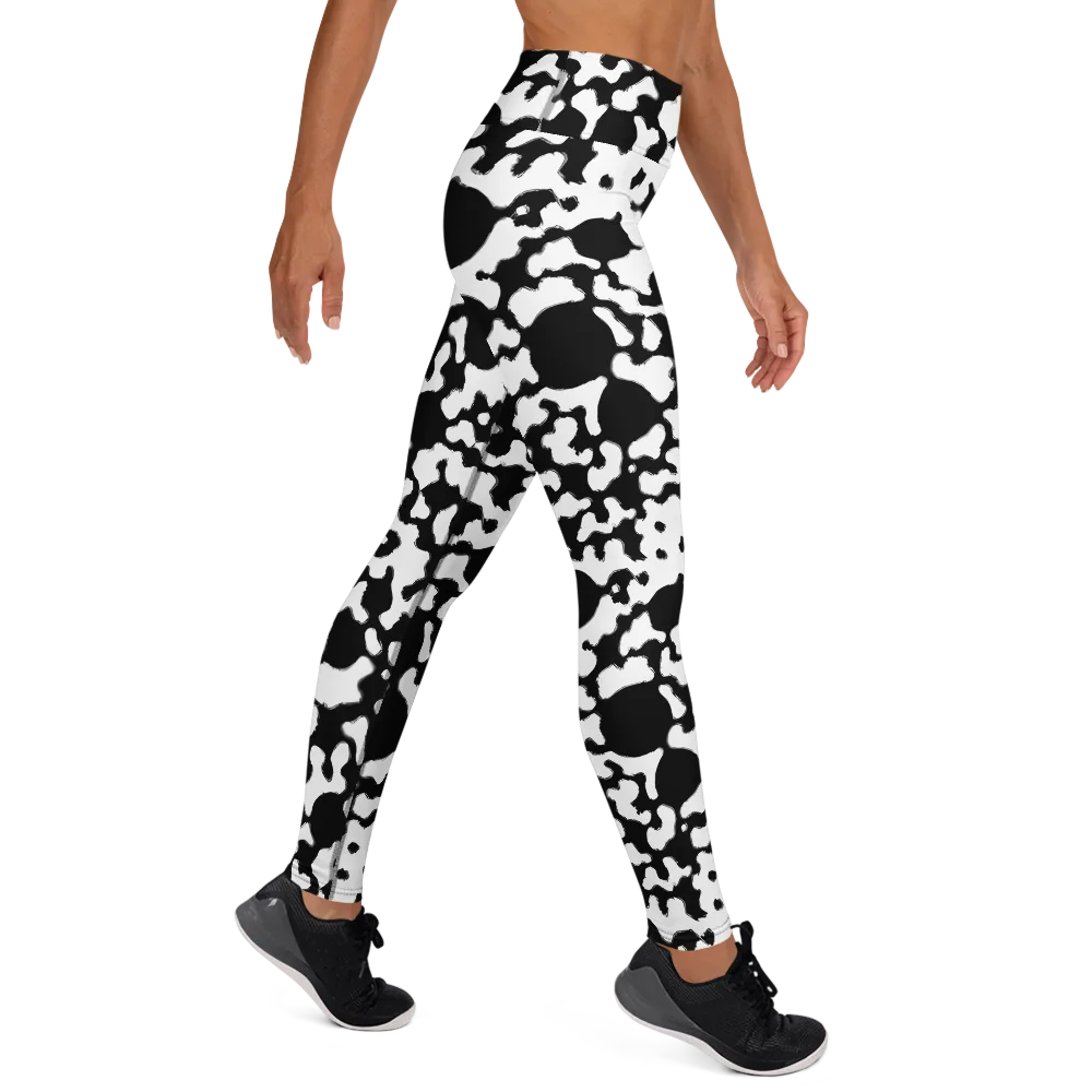 Inkblot Current on Yoga Leggings — Right