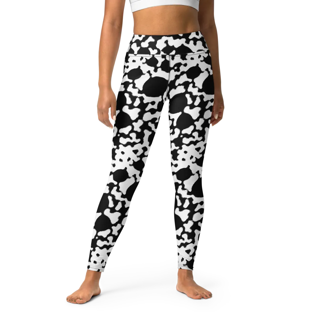 Inkblot Current on Yoga Leggings — Front