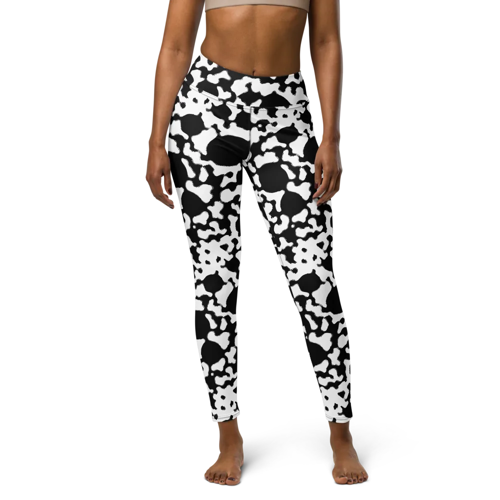 Inkblot Current on Yoga Leggings — Front