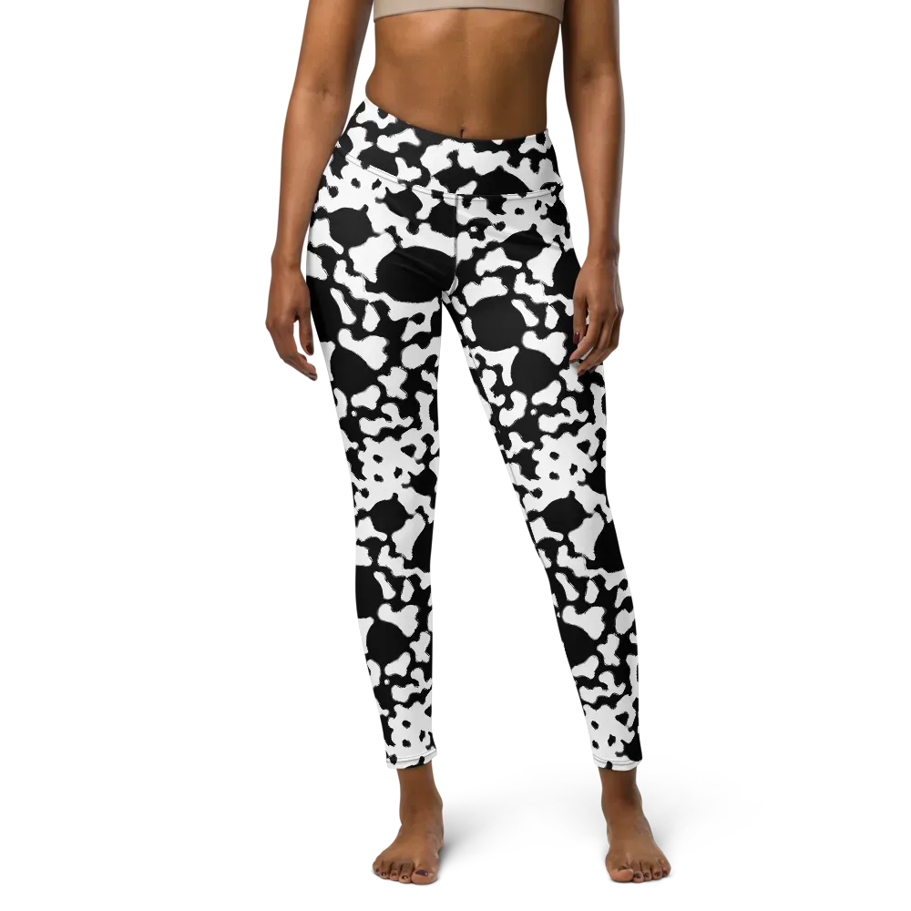 Inkblot Current on Yoga Leggings — Front