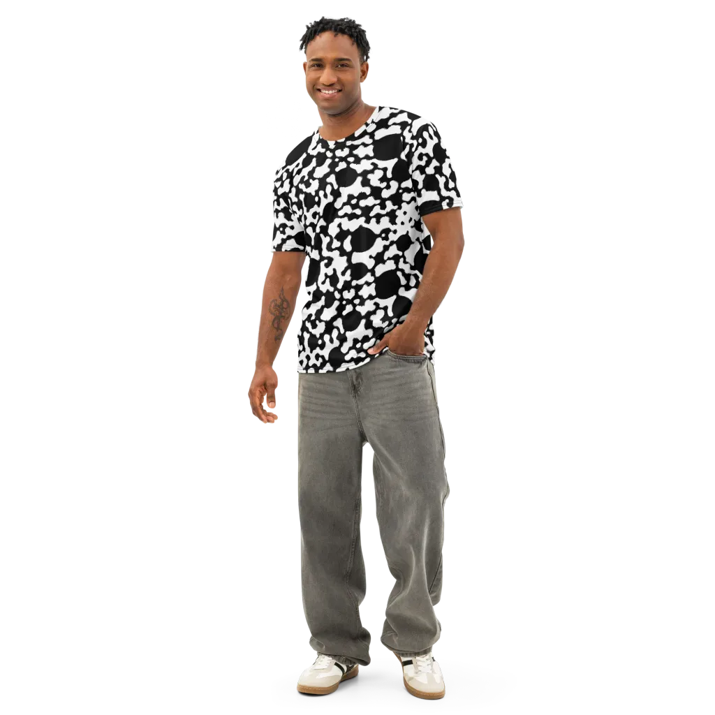 Inkblot Current on Men's Cotton Crew Neck T-Shirt — Front