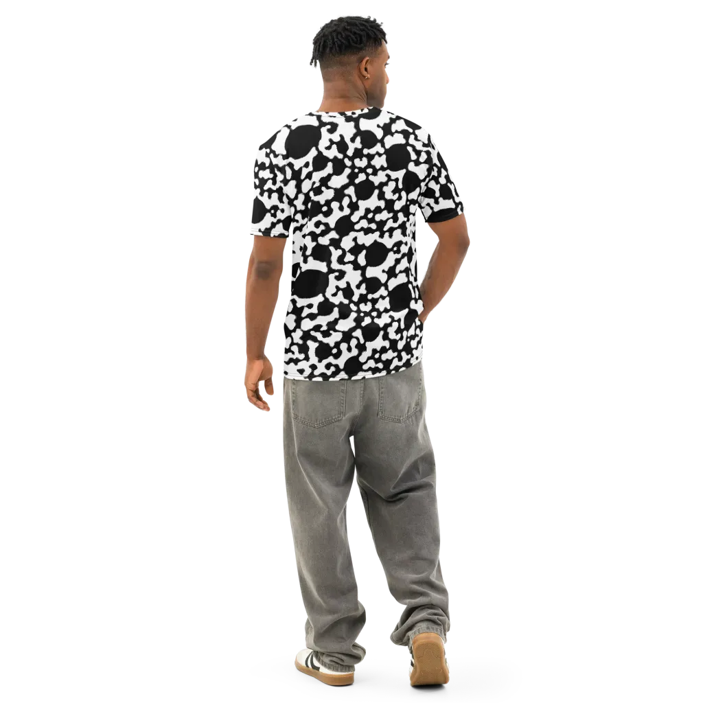 Inkblot Current on Men's Cotton Crew Neck T-Shirt — Back