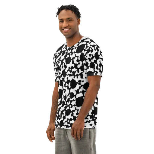 Inkblot Current on a Men's Cotton Crew Neck T-Shirt