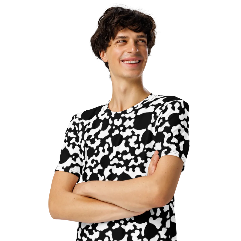 Inkblot Current on Men's Crew Neck T-Shirt — Left Front