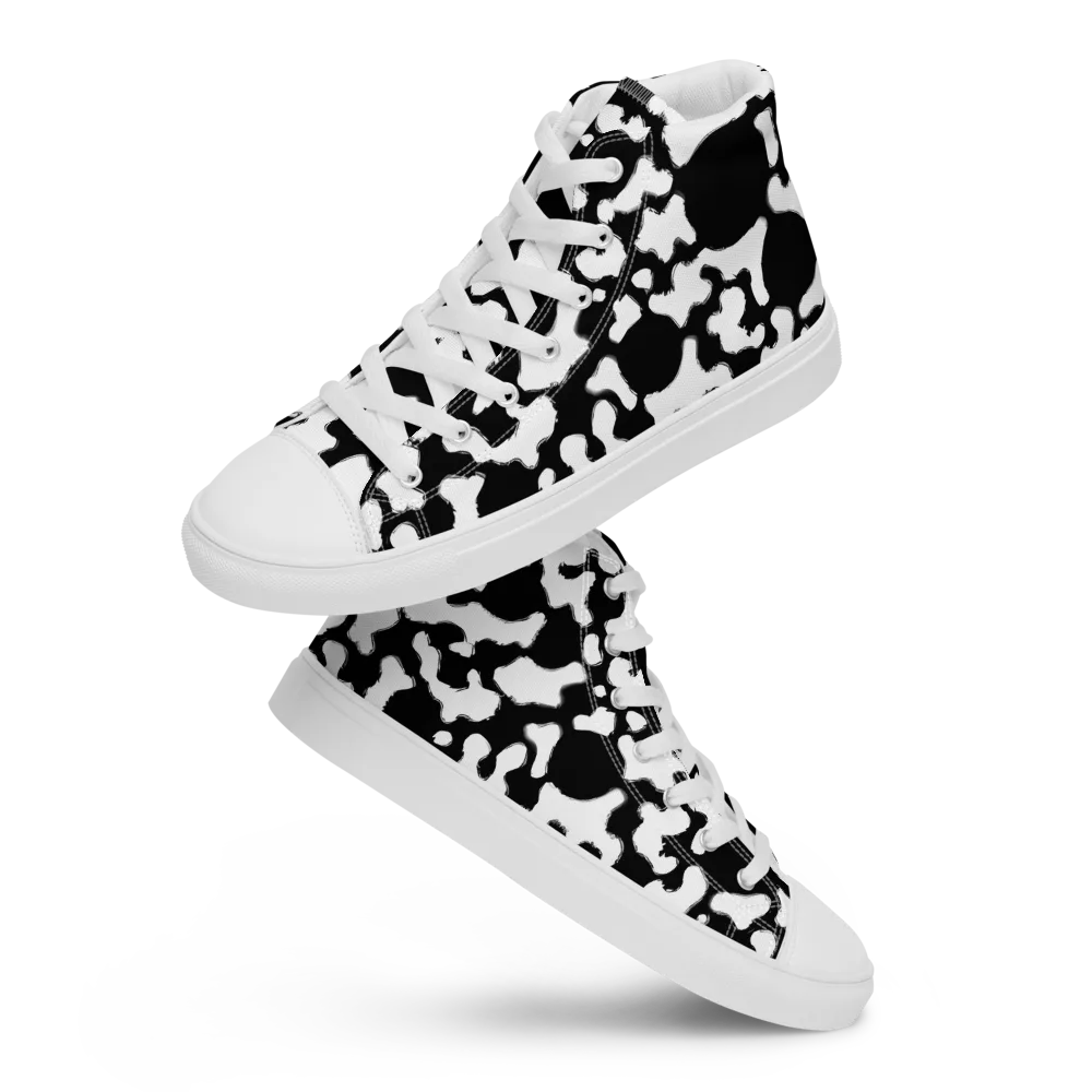 Inkblot Current on Men's High Top Canvas Shoes — Front