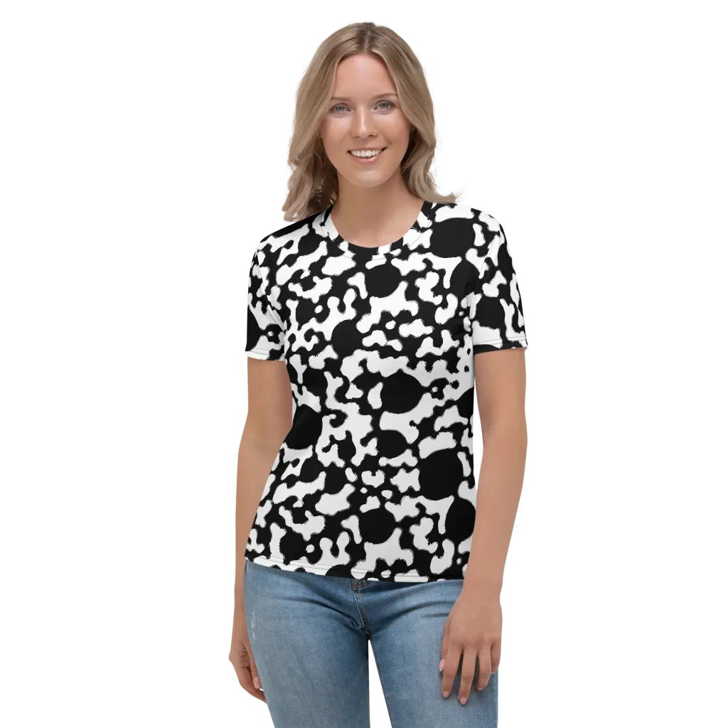 Inkblot Current on Women's Crew Neck T-Shirt — Front