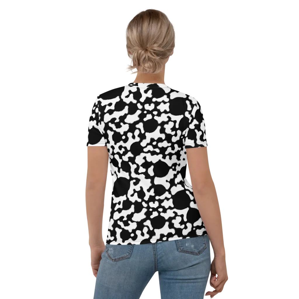 Inkblot Current on Women's Crew Neck T-Shirt — Back