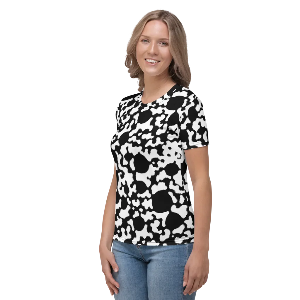 Inkblot Current on Women's Crew Neck T-Shirt — Left