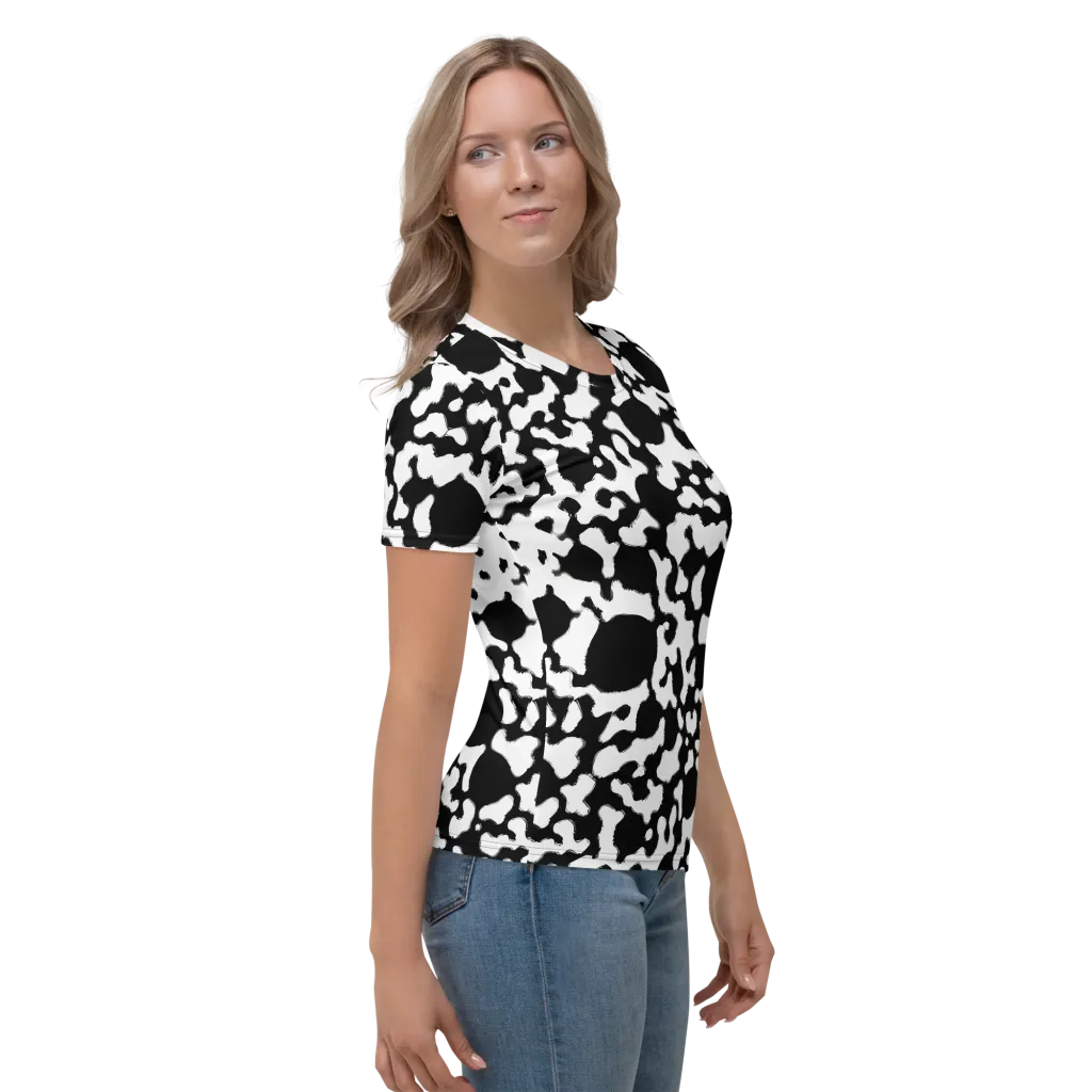 Inkblot Current on Women's Crew Neck T-Shirt — Right