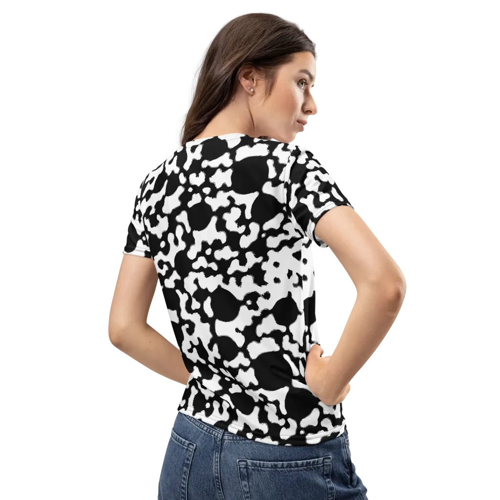 Inkblot Current on Women's Crew Neck T-Shirt — Back