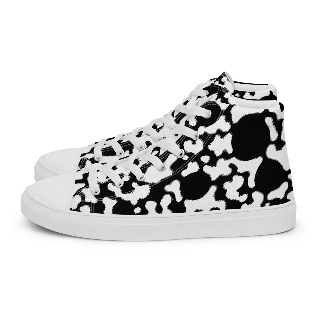 Inkblot Current on Women's High Top Canvas Shoes — Left